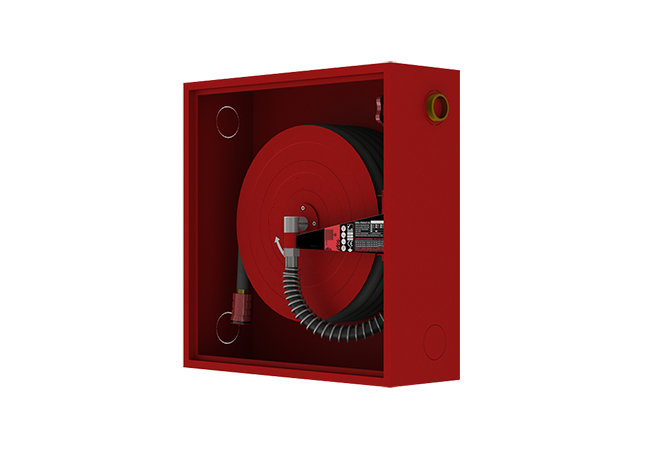 Single Door Fire Cabinet, Rubber Hose, Surface Mounted