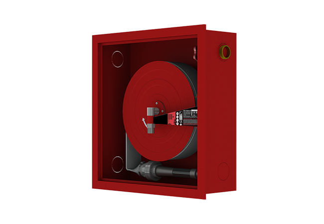 Single Door Fire Cabinet, Flat Hose, Recessed Mounted