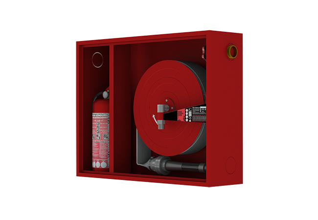 Double Door Fire Cabinet, Flat Hose, Surface Mounted