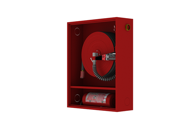 Decorative Type Single Door Fire Cabinet, Rubber Hose, Surface Mounted